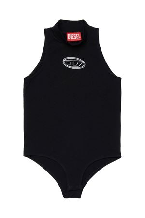 body in cotone nero con logo DIESEL KIDS | J02577KYA0LK900